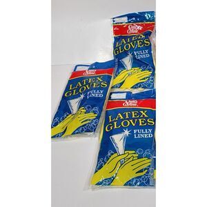 Medium - 3 Pairs - Yellow Kitchen Cleaning Dishwashing Nitrile Reusable Gloves